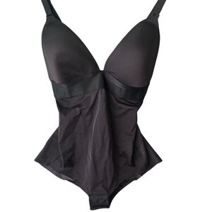Maidenform Firm Foundations Bodysuit Shaper Black 36D V-Neck  DM1008
